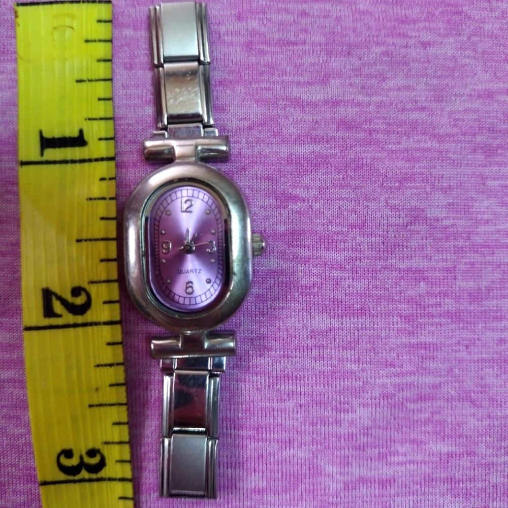 Italian Stainless Steel Charm Link Watch
